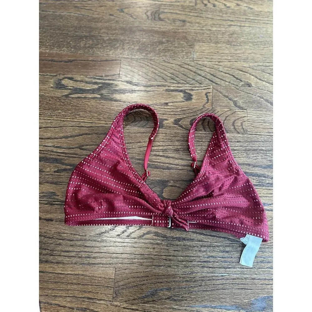 Abercrombie & Fitch Laser Cut Red Bikini Top with Adjustable Straps Size Large